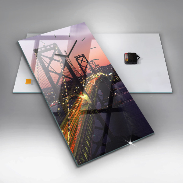 Horloge rectangulaire verticale Coucher de soleil aux États-Unis