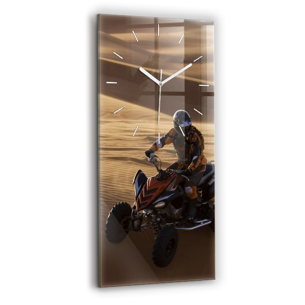Horloge rectangulaire verticale Quad dans le désert