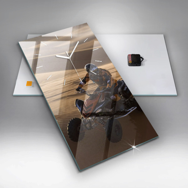 Horloge rectangulaire verticale Quad dans le désert