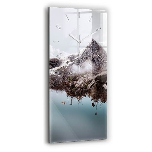 Horloge rectangulaire verticale 'L''île volante et la cascade'