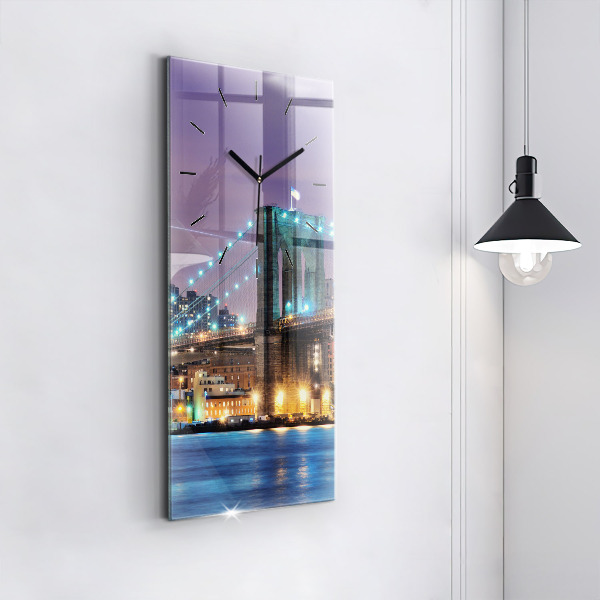 Horloge rectangulaire verticale Pont de Brooklyn et East River