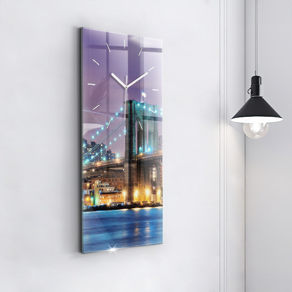 Horloge rectangulaire verticale Pont de Brooklyn et East River