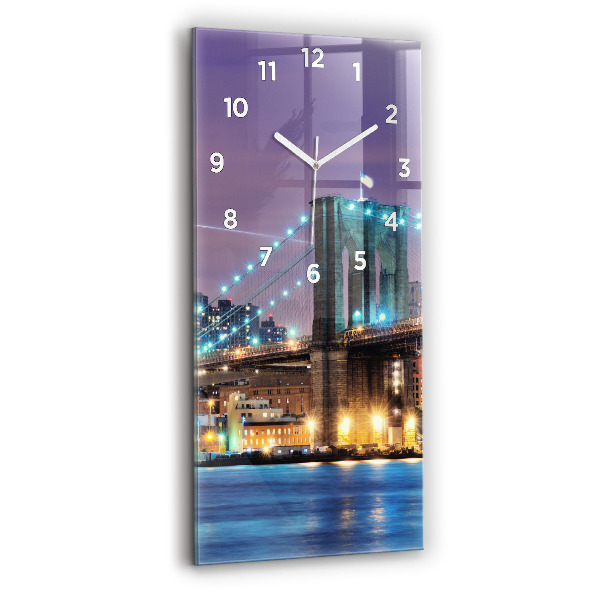 Horloge rectangulaire verticale Pont de Brooklyn et East River