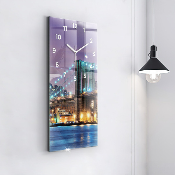 Horloge rectangulaire verticale Pont de Brooklyn et East River