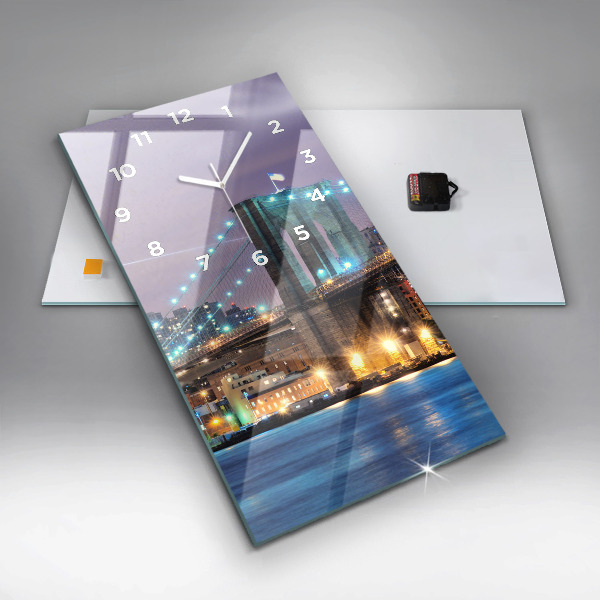 Horloge rectangulaire verticale Pont de Brooklyn et East River