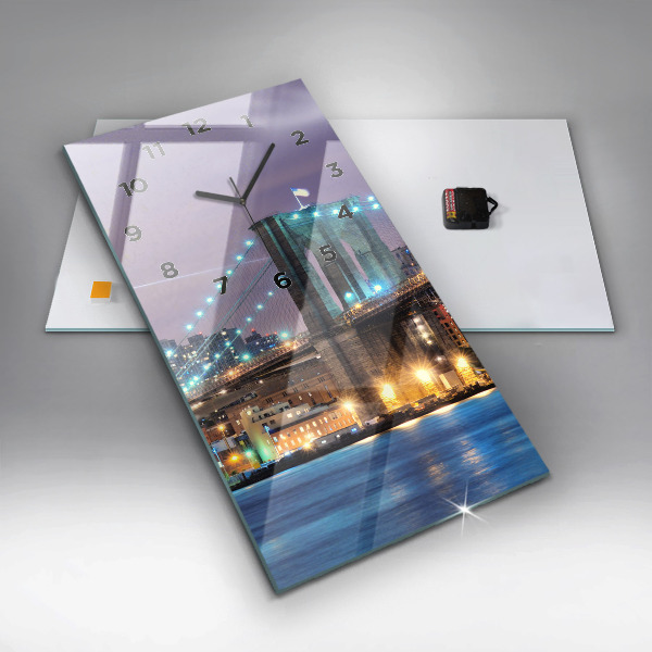 Horloge rectangulaire verticale Pont de Brooklyn et East River