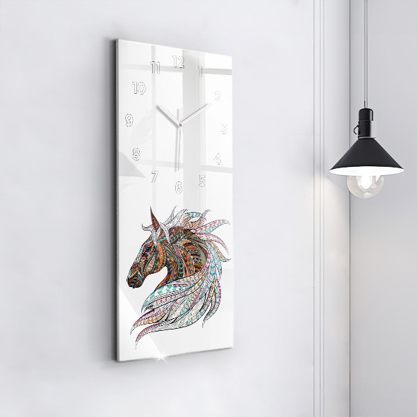 Horloge murale verticale Illustration de cheval