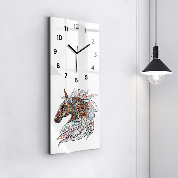 Horloge murale verticale Illustration de cheval