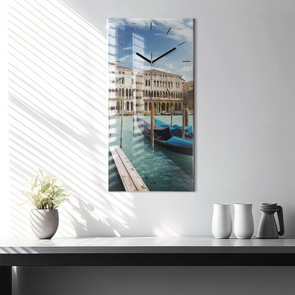 Horloge rectangulaire verticale Gondoles Venise Italie