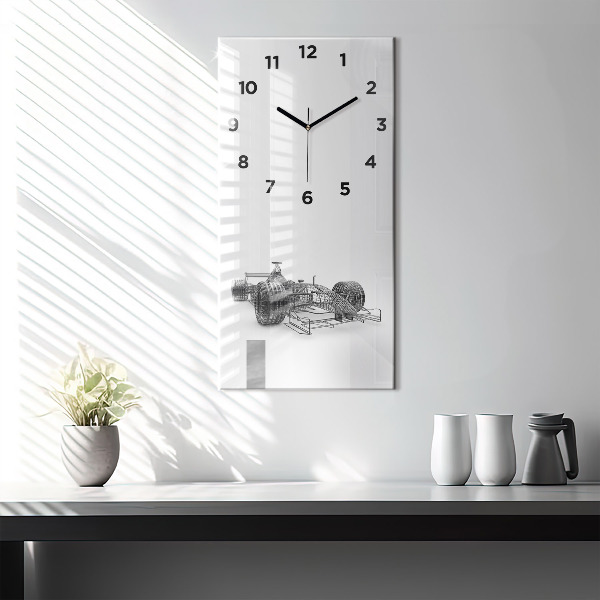 Horloge rectangulaire verticale conception de voiture de F1