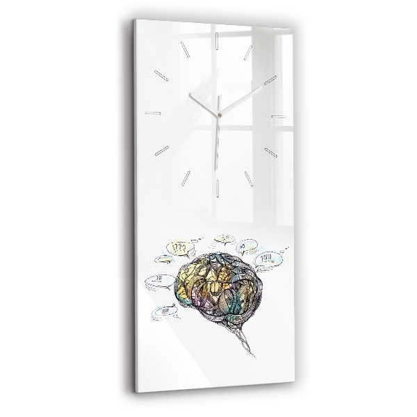 Horloge rectangulaire verticale Représentation artistique du cerveau