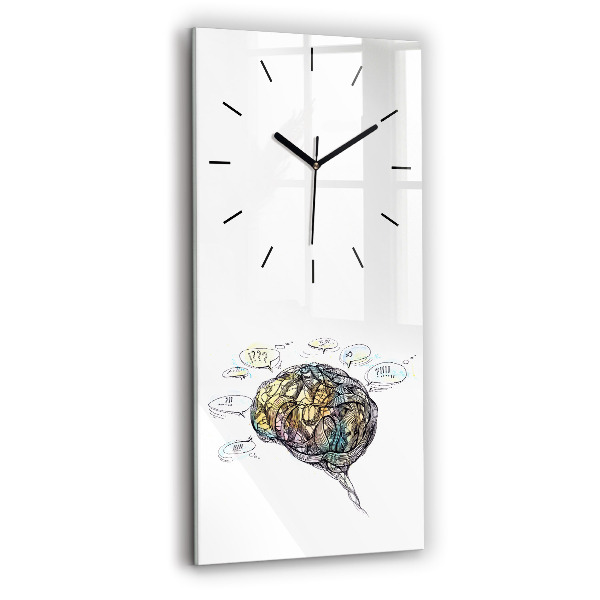 Horloge rectangulaire verticale Représentation artistique du cerveau