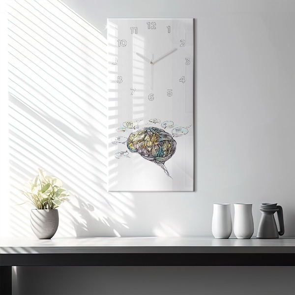 Horloge rectangulaire verticale Représentation artistique du cerveau