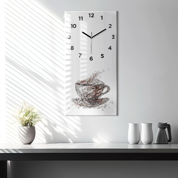 Horloge rectangulaire verticale Tasse de café