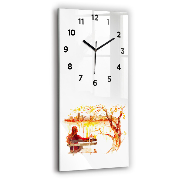 Horloge rectangulaire verticale 'Paysage d''automne'