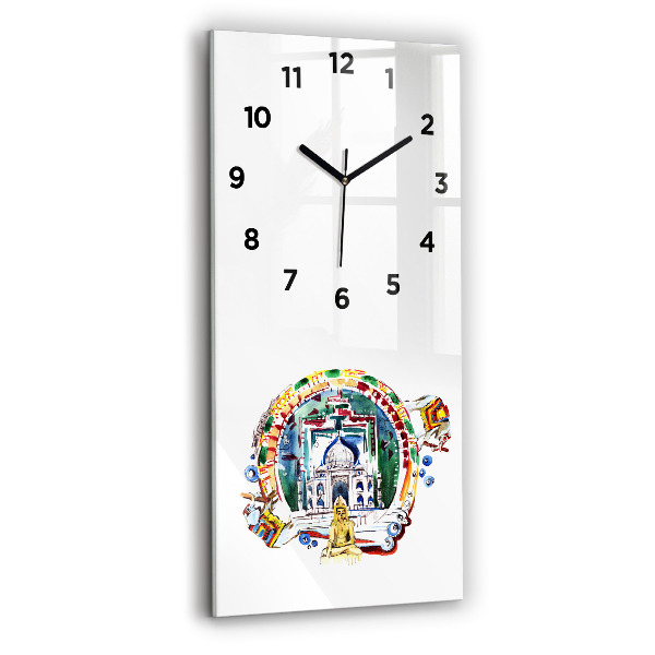 Horloge rectangulaire verticale Peinture de Bouddha dans le temple