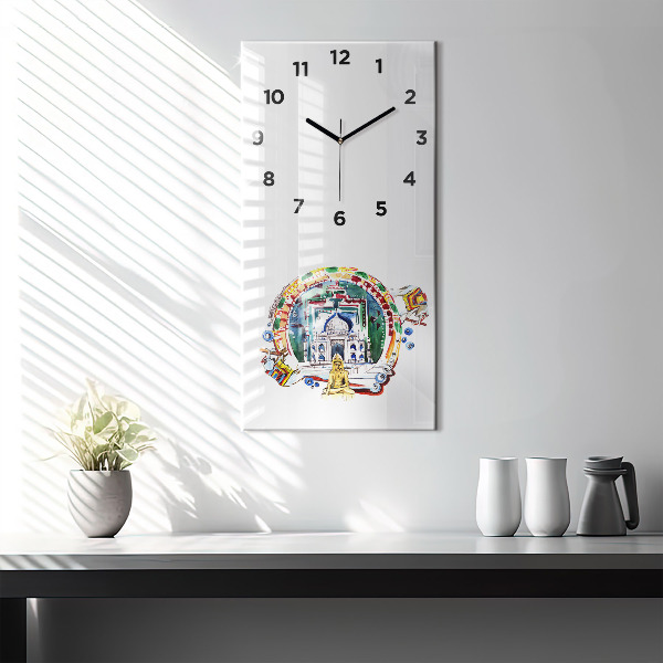 Horloge rectangulaire verticale Peinture de Bouddha dans le temple