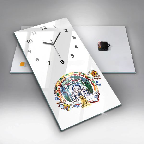 Horloge rectangulaire verticale Peinture de Bouddha dans le temple