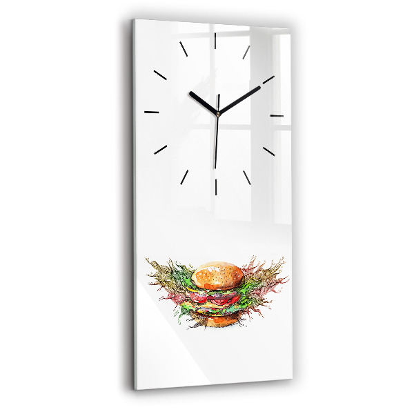 Horloge rectangulaire verticale Cheeseburger XXL
