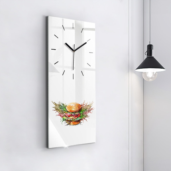 Horloge rectangulaire verticale Cheeseburger XXL