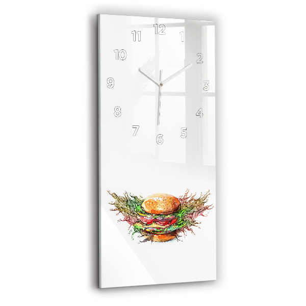 Horloge rectangulaire verticale Cheeseburger XXL