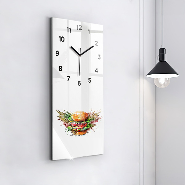 Horloge rectangulaire verticale Cheeseburger XXL