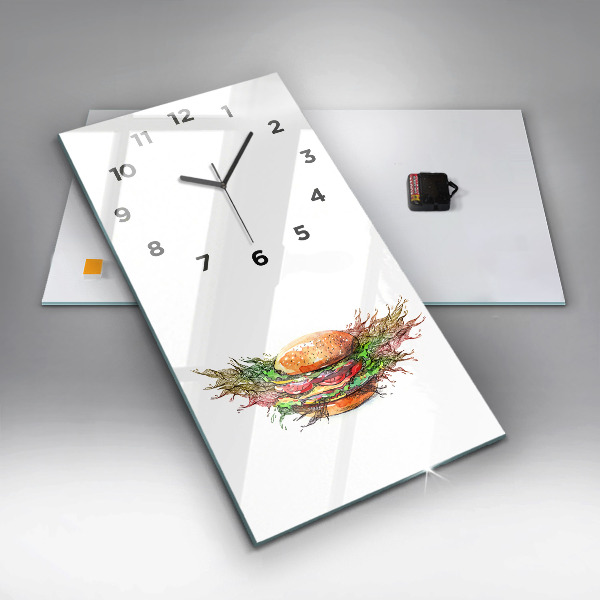 Horloge rectangulaire verticale Cheeseburger XXL