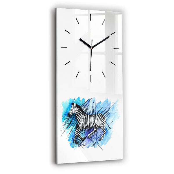 Horloge rectangulaire verticale Asymétrie du zèbre peint
