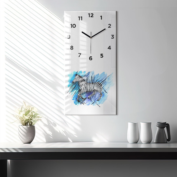 Horloge rectangulaire verticale Asymétrie du zèbre peint