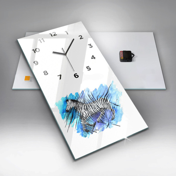 Horloge rectangulaire verticale Asymétrie du zèbre peint
