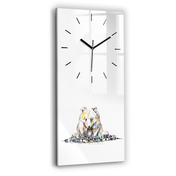 Horloge rectangulaire verticale Abstraction de la ville des ours