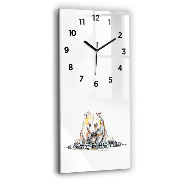 Horloge rectangulaire verticale Abstraction de la ville des ours