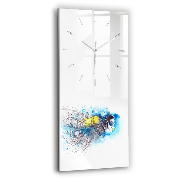 Horloge rectangulaire verticale La vie des poissons sous-marins