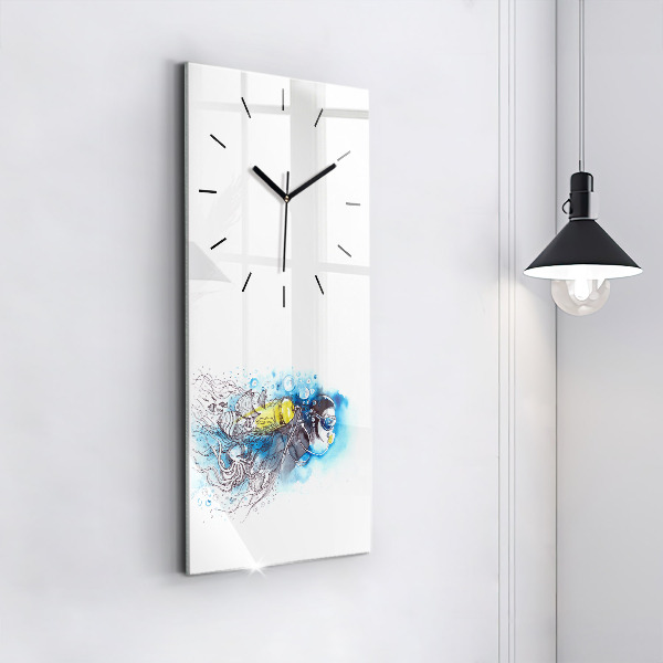 Horloge rectangulaire verticale La vie des poissons sous-marins