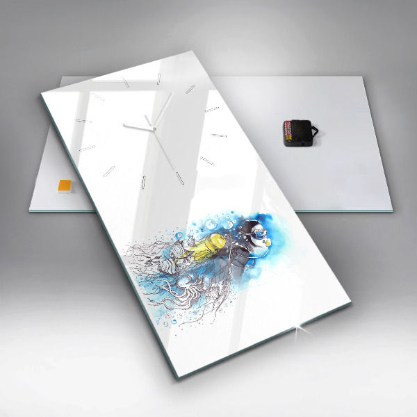 Horloge rectangulaire verticale La vie des poissons sous-marins