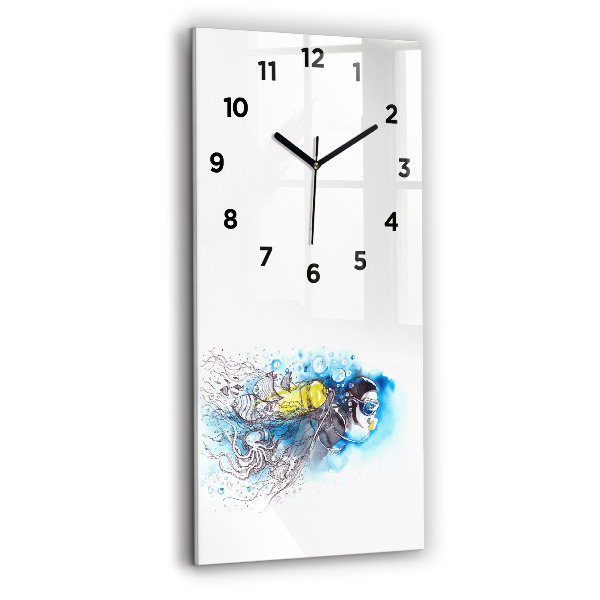 Horloge rectangulaire verticale La vie des poissons sous-marins