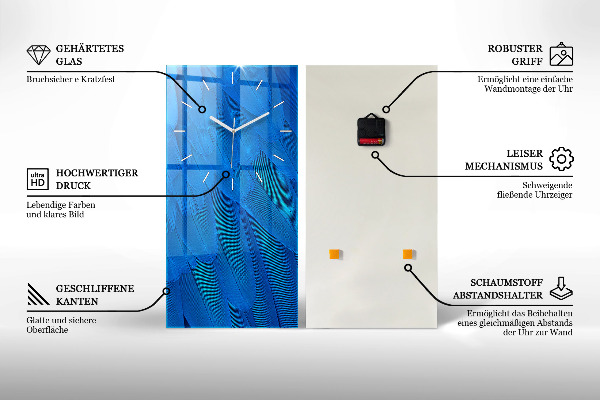 Horloge rectangulaire verticale La vie des poissons sous-marins