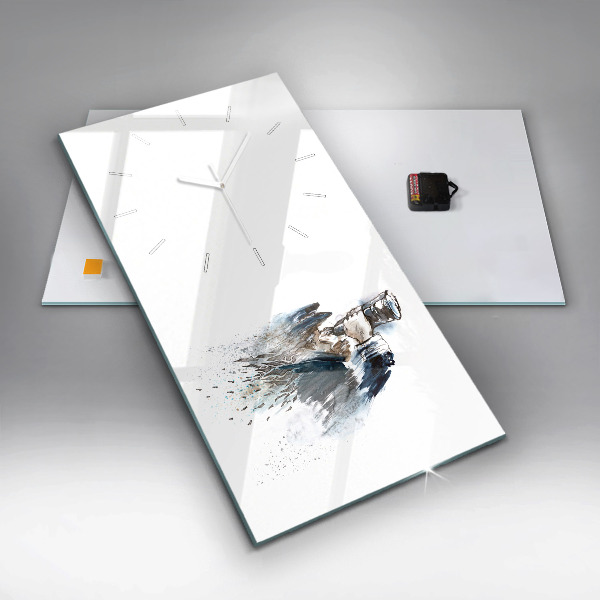 Horloge rectangulaire verticale Capitaine avec des jumelles