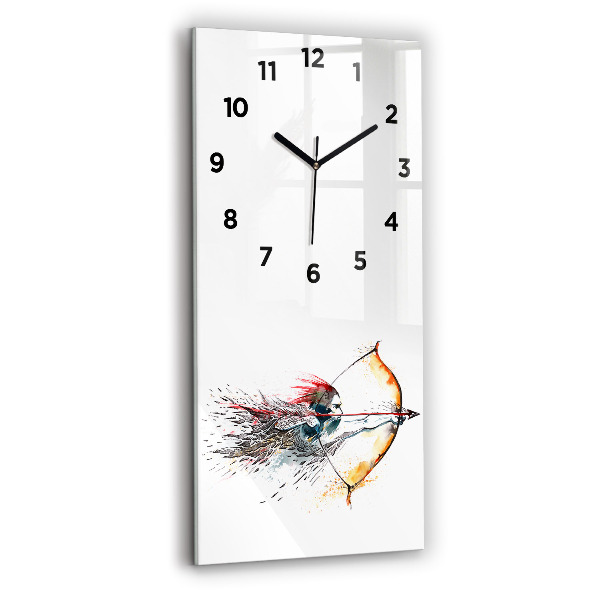 Horloge rectangulaire verticale Un guerrier en chasse