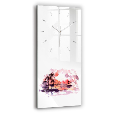 Horloge rectangulaire verticale Paysage tropical