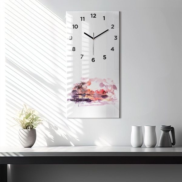 Horloge rectangulaire verticale Paysage tropical