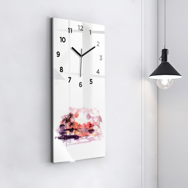 Horloge rectangulaire verticale Paysage tropical