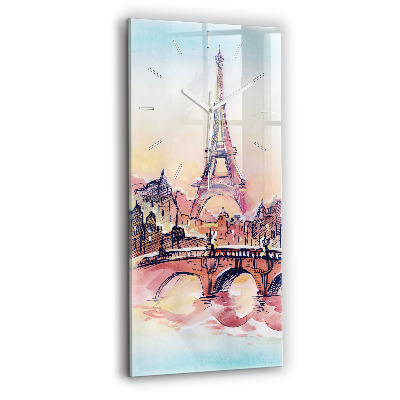 Horloge rectangulaire verticale Paysage peint de Paris