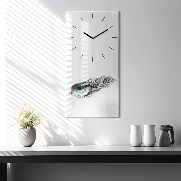 Horloge rectangulaire verticale 'Abstraction de l''œil humain'