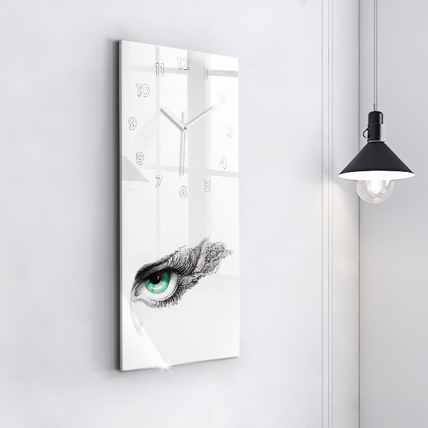 Horloge rectangulaire verticale 'Abstraction de l''œil humain'