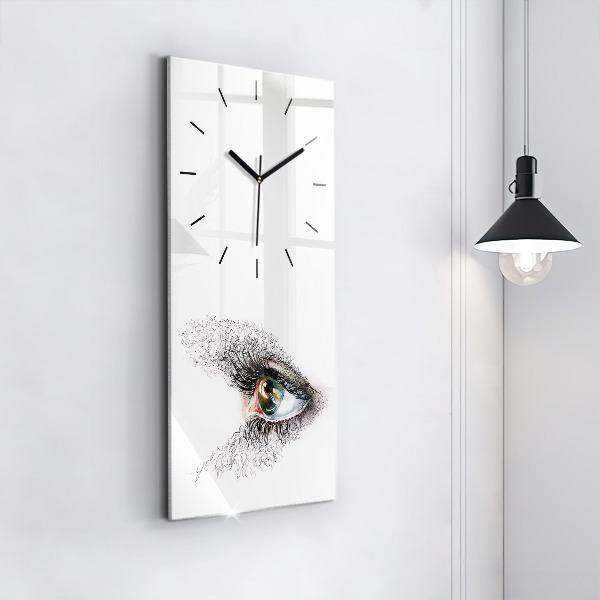 Horloge rectangulaire verticale 'Dessin d''un œil humain'