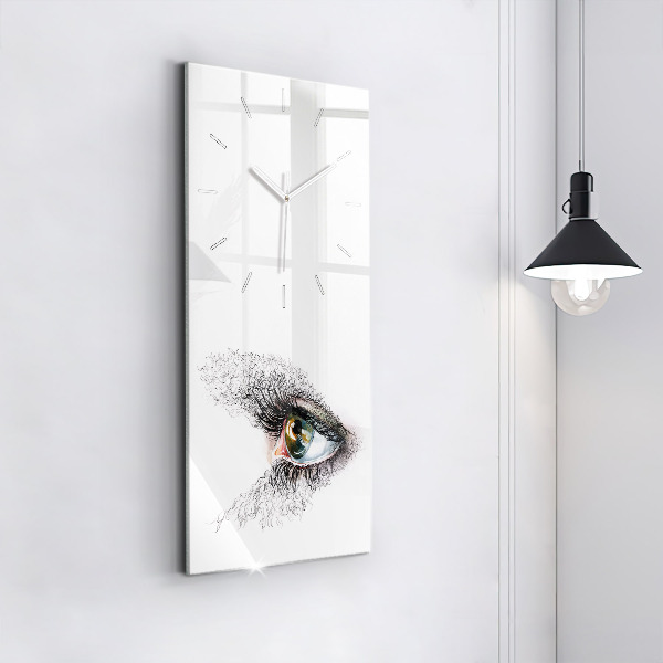 Horloge rectangulaire verticale 'Dessin d''un œil humain'