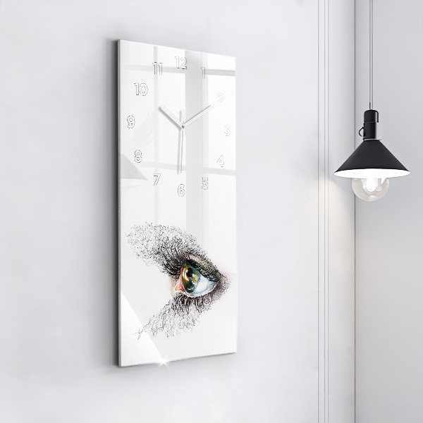 Horloge rectangulaire verticale 'Dessin d''un œil humain'