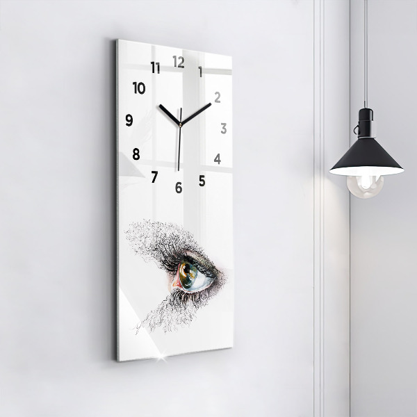 Horloge rectangulaire verticale 'Dessin d''un œil humain'