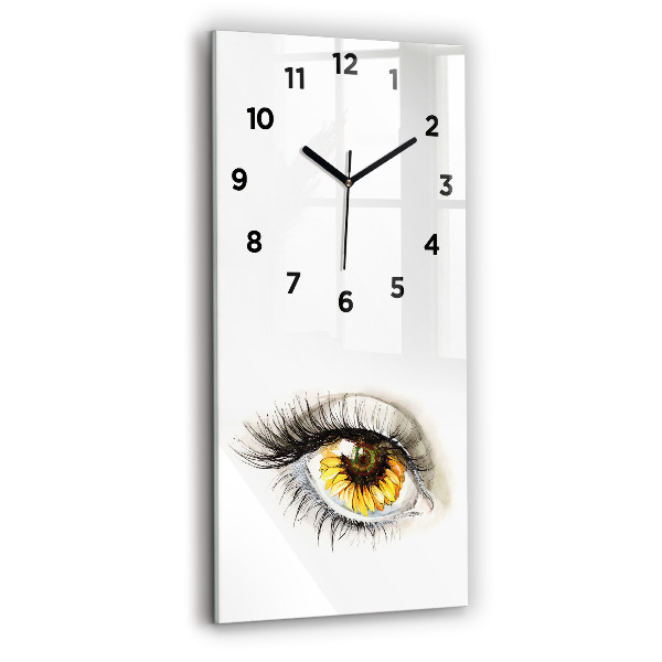 Horloge rectangulaire verticale 'Fleur de tournesol dans l''œil'